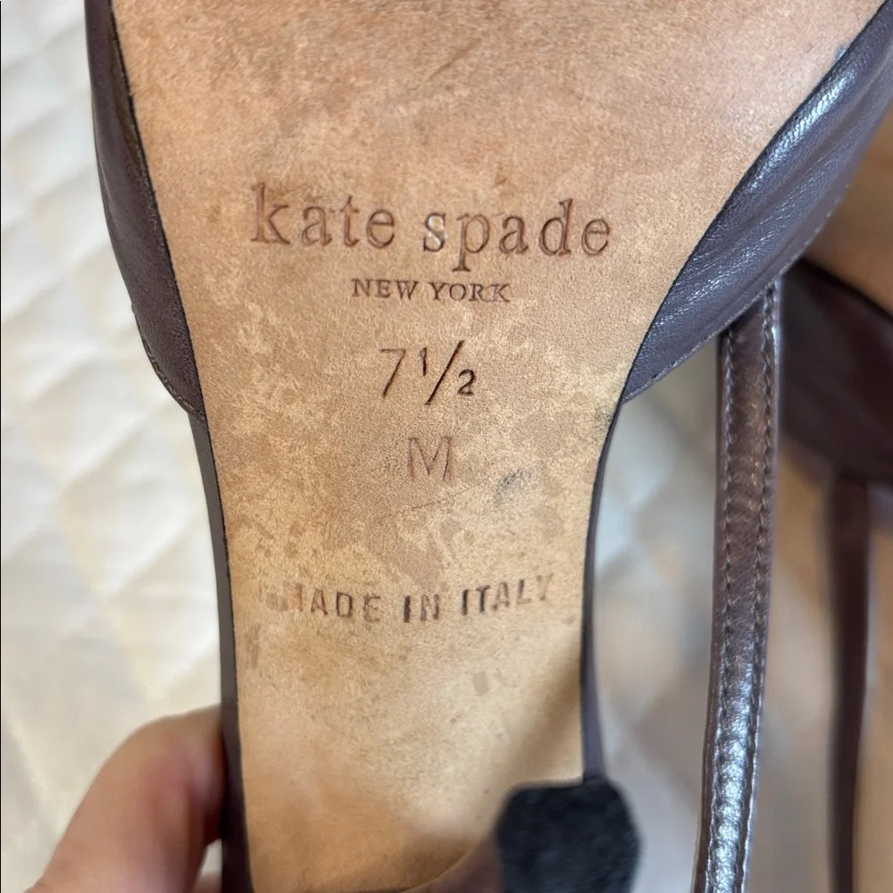 Kate Spade New York Hattie Leather Slingback Heels Open Toe Women's Size 7.5